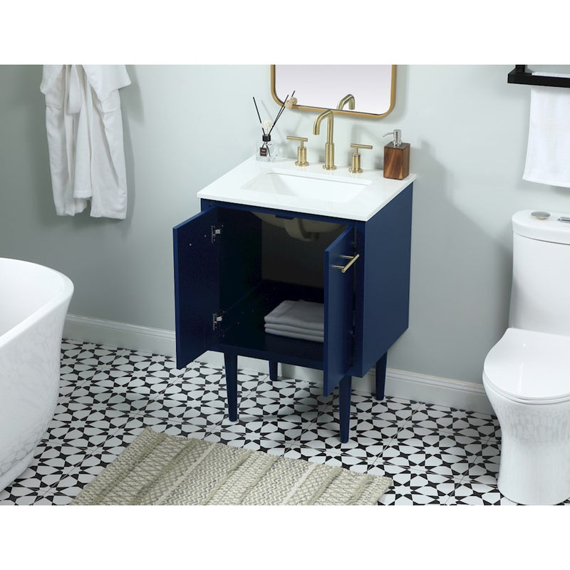 Elegant Kitchen/Bath Cyrus 24" Single Bathroom Vanity, Blue