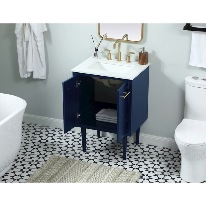 Elegant Kitchen/Bath Cyrus 24" Single Bathroom Vanity, Blue