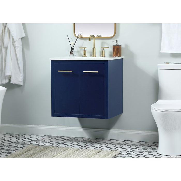 Elegant Kitchen/Bath Cyrus 24" Single Bathroom Vanity, Blue