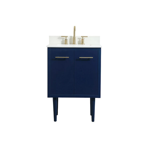 Elegant Cyrus 24" Single Bathroom Vanity, Blue/Backsplash - VF48024MBL-BS