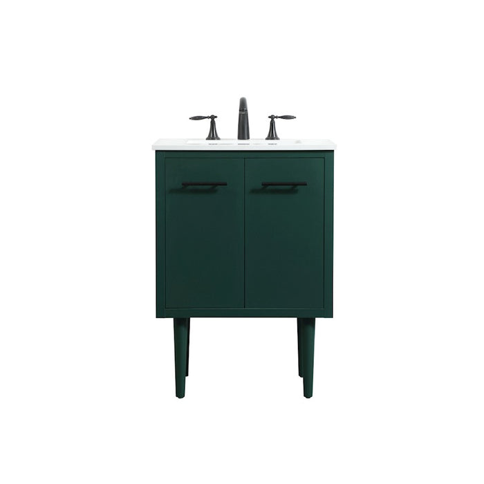 Elegant Kitchen/Bath Cyrus 24" Single Bathroom Vanity, Green - VF48024MGN