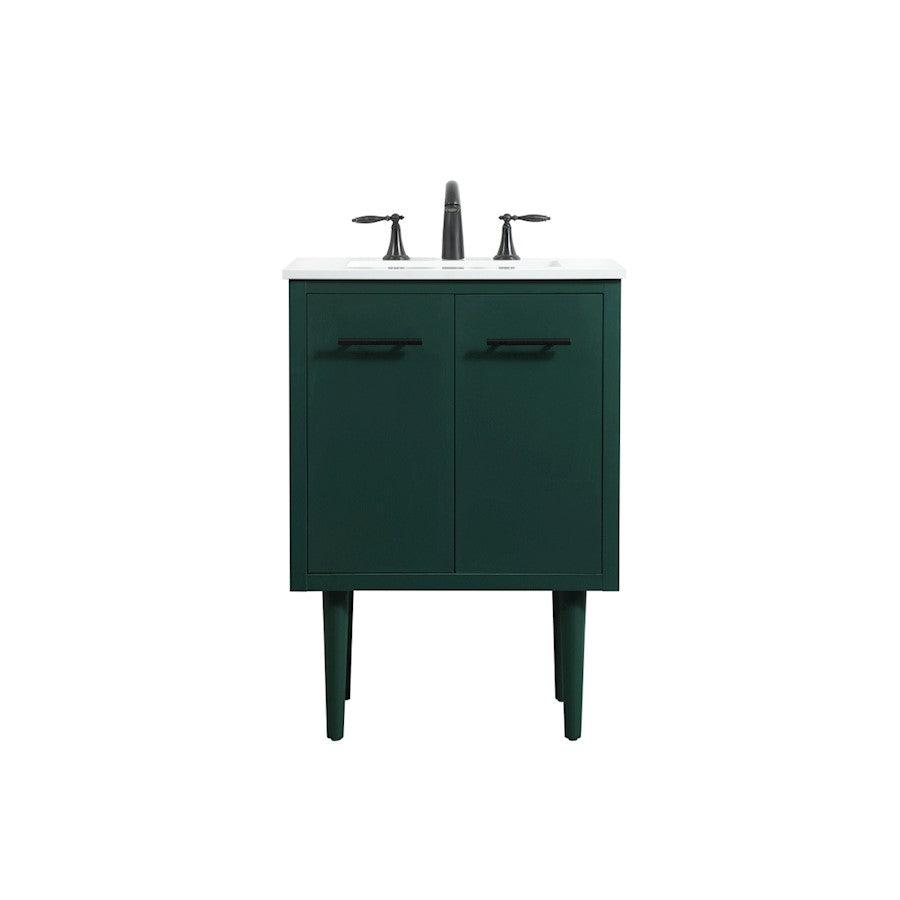 Elegant Kitchen/Bath Cyrus 24" Single Bathroom Vanity, Green - VF48024MGN