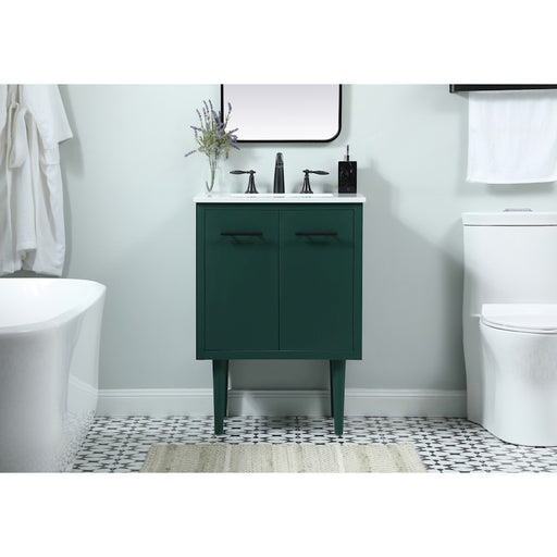Elegant Kitchen/Bath Cyrus 24" Single Bathroom Vanity, Green
