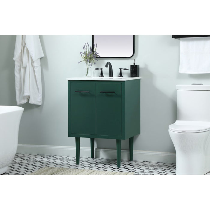 Elegant Kitchen/Bath Cyrus 24" Single Bathroom Vanity, Green