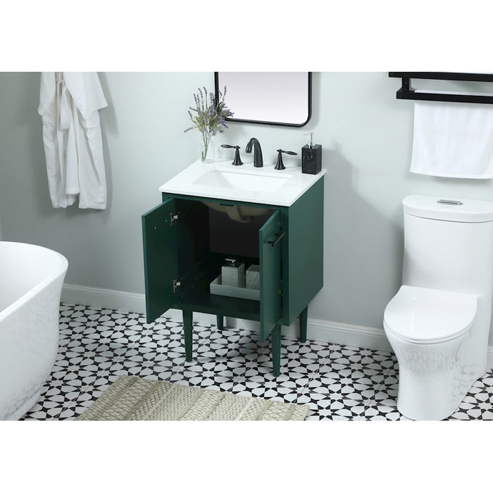 Elegant Kitchen/Bath Cyrus 24" Single Bathroom Vanity, Green