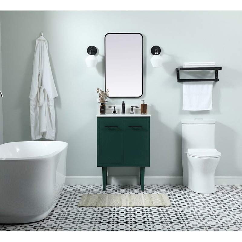 Elegant Kitchen/Bath Cyrus 24" Single Bathroom Vanity, Green