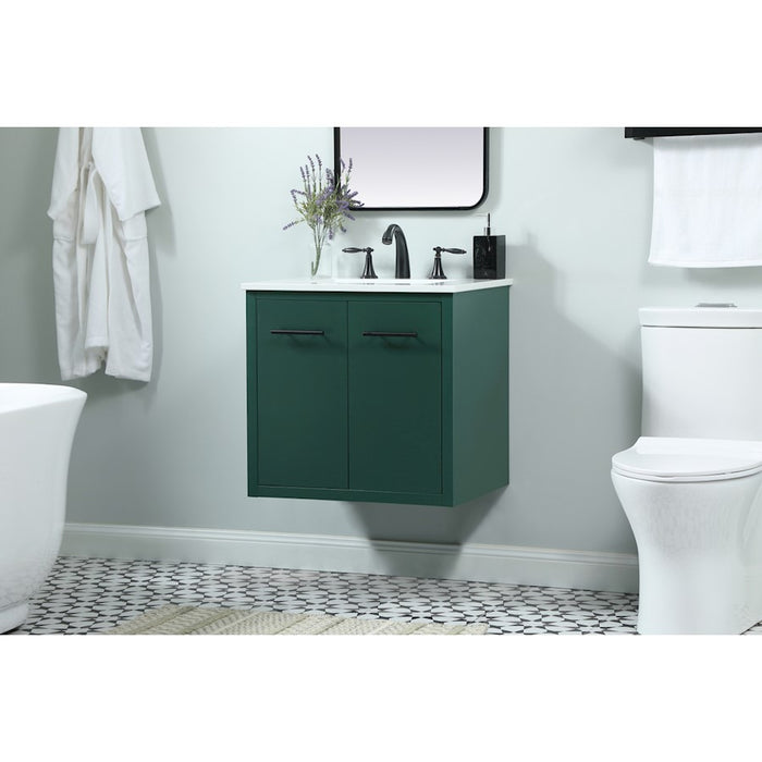 Elegant Kitchen/Bath Cyrus 24" Single Bathroom Vanity, Green