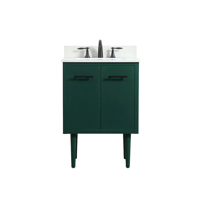 Elegant Cyrus 24" Single Bathroom Vanity, Green/Backsplash - VF48024MGN-BS