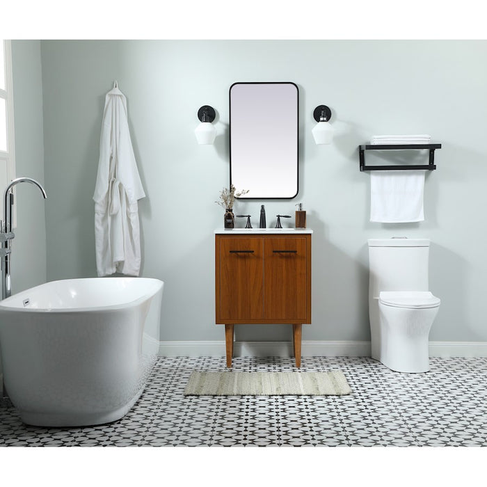 Elegant Cyrus 24" Single Bathroom Vanity, Green/Backsplash