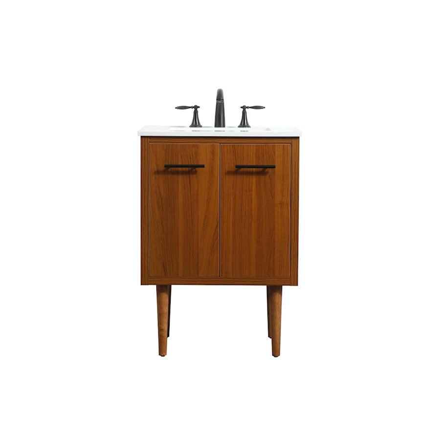Elegant Kitchen/Bath Cyrus 24" Single Bathroom Vanity, Teak - VF48024MTK