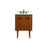 Elegant Cyrus 24" Single Bathroom Vanity, Teak/Backsplash - VF48024MTK-BS