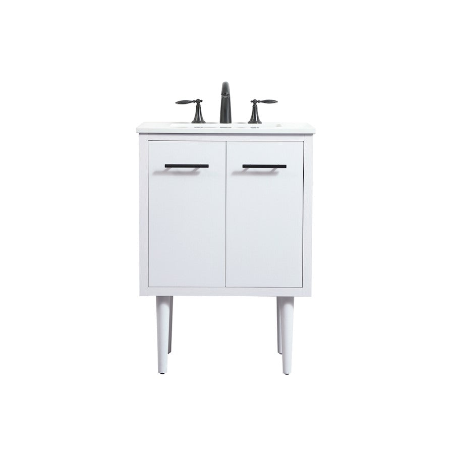 Elegant Kitchen/Bath Cyrus 24" Single Bathroom Vanity, White - VF48024MWH
