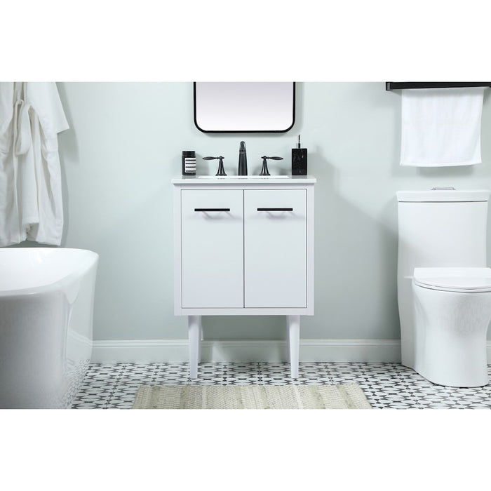 Elegant Kitchen/Bath Cyrus 24" Single Bathroom Vanity, White