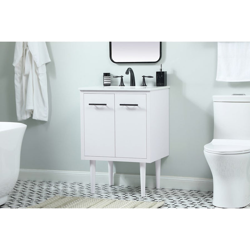 Elegant Kitchen/Bath Cyrus 24" Single Bathroom Vanity, White