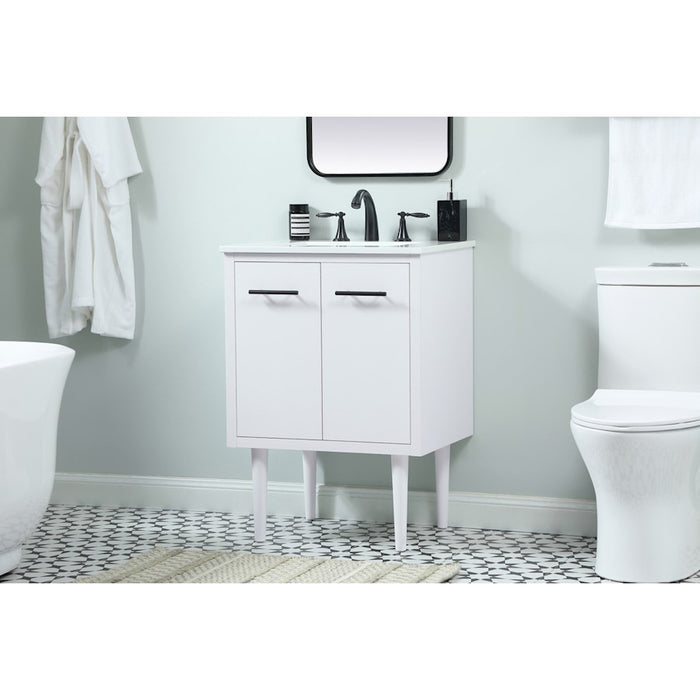 Elegant Kitchen/Bath Cyrus 24" Single Bathroom Vanity, White