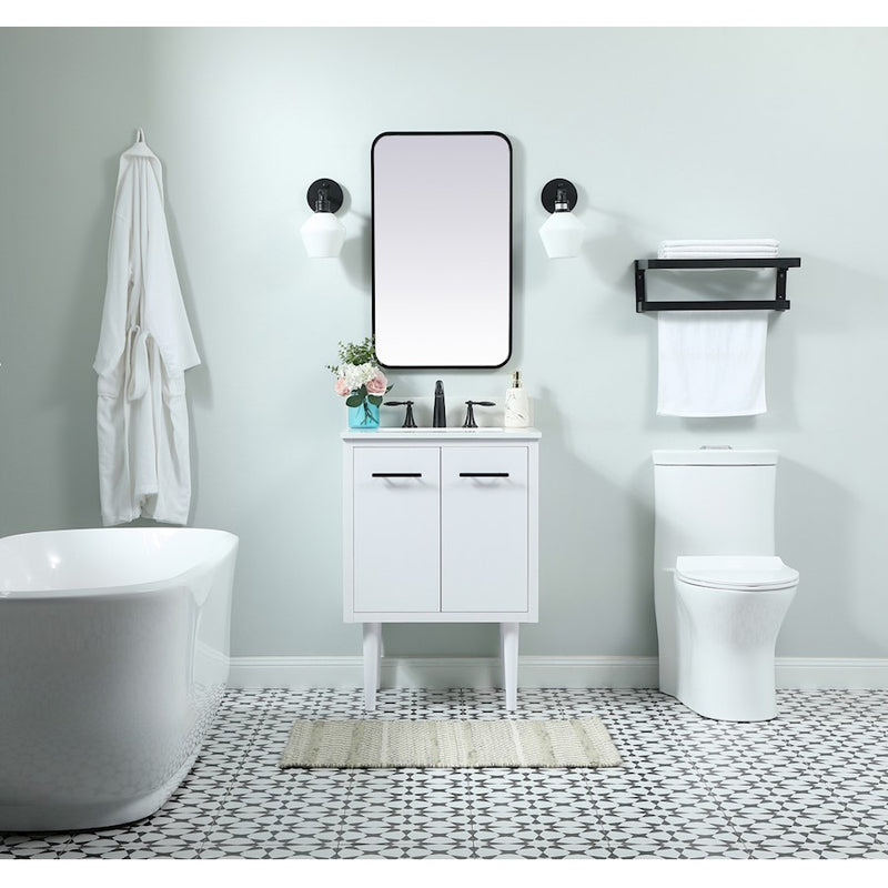 Elegant Kitchen/Bath Cyrus 24" Single Bathroom Vanity, White