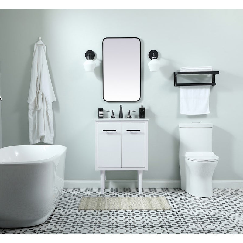 Elegant Kitchen/Bath Cyrus 24" Single Bathroom Vanity, White
