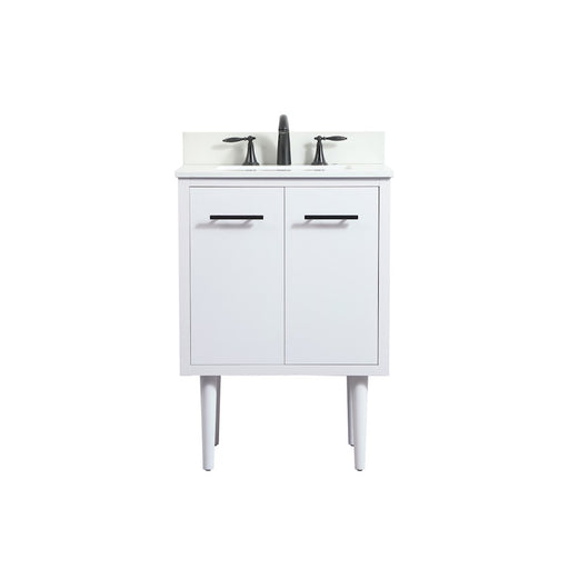 Elegant Cyrus 24" Single Bathroom Vanity, White/Backsplash - VF48024MWH-BS