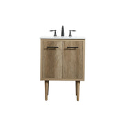 Elegant Kitchen/Bath Cyrus 24" Single Bathroom Vanity, Natural Oak - VF48024NT
