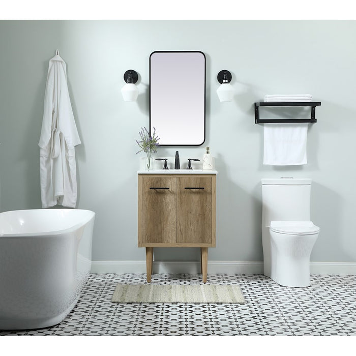 Elegant Kitchen/Bath Cyrus 24" Single Bathroom Vanity, Natural Oak