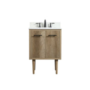 Elegant Cyrus 24" Single Bathroom Vanity, Natural Oak/Backsplash - VF48024NT-BS