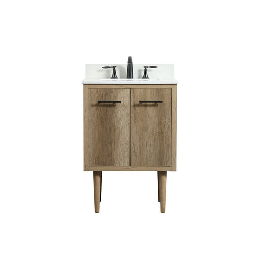 Elegant Cyrus 24" Single Bathroom Vanity, Natural Oak/Backsplash - VF48024NT-BS
