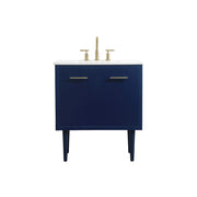 Elegant Kitchen/Bath Cyrus 30" Single Bathroom Vanity, Blue - VF48030MBL