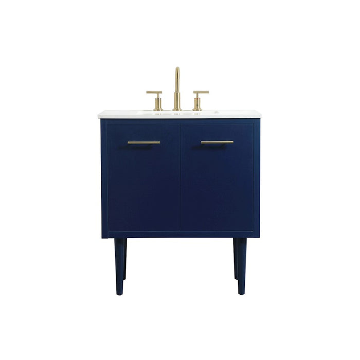 Elegant Kitchen/Bath Cyrus 30" Single Bathroom Vanity, Blue - VF48030MBL