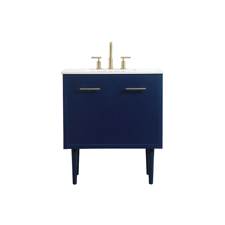 Elegant Kitchen/Bath Cyrus 30" Single Bathroom Vanity, Blue - VF48030MBL