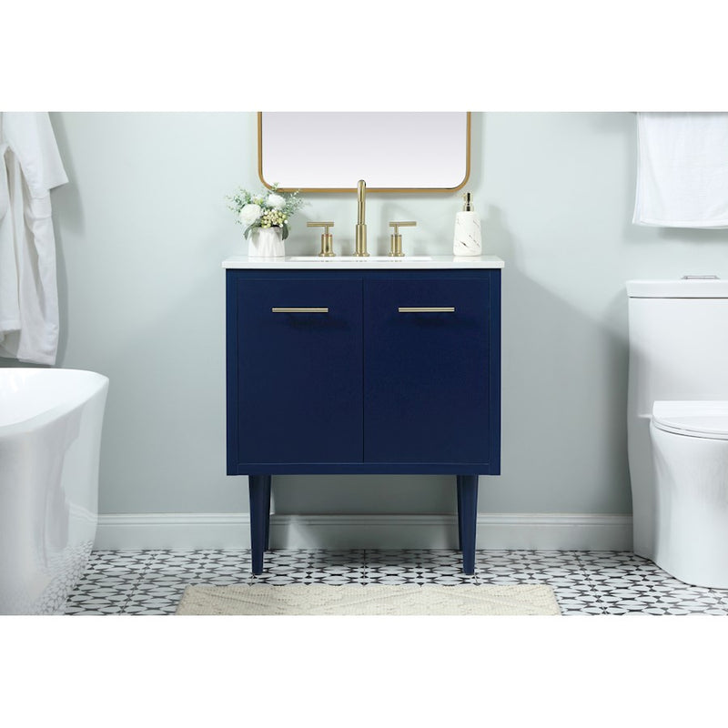 Elegant Kitchen/Bath Cyrus 30" Single Bathroom Vanity, Blue
