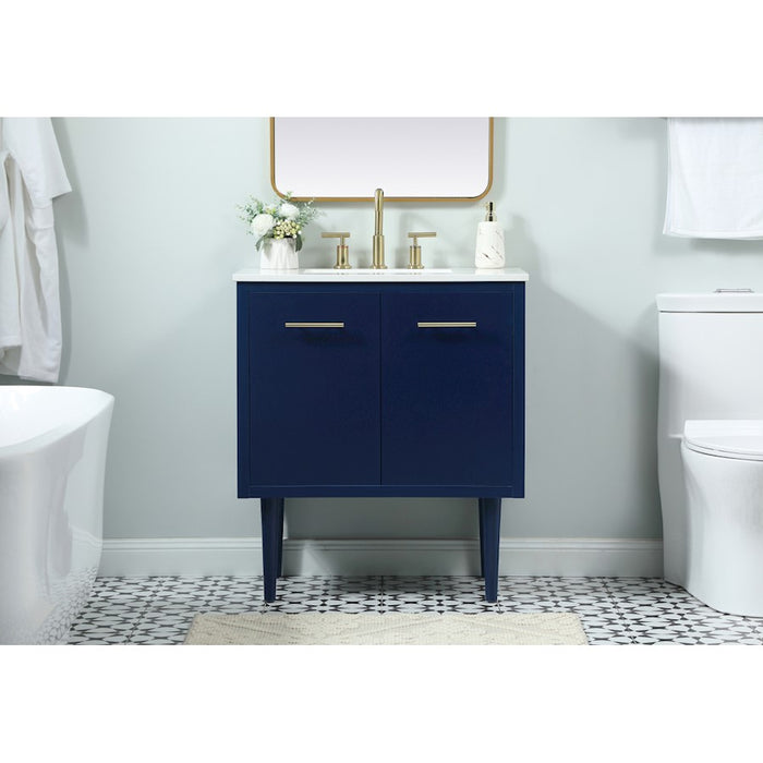 Elegant Kitchen/Bath Cyrus 30" Single Bathroom Vanity, Blue