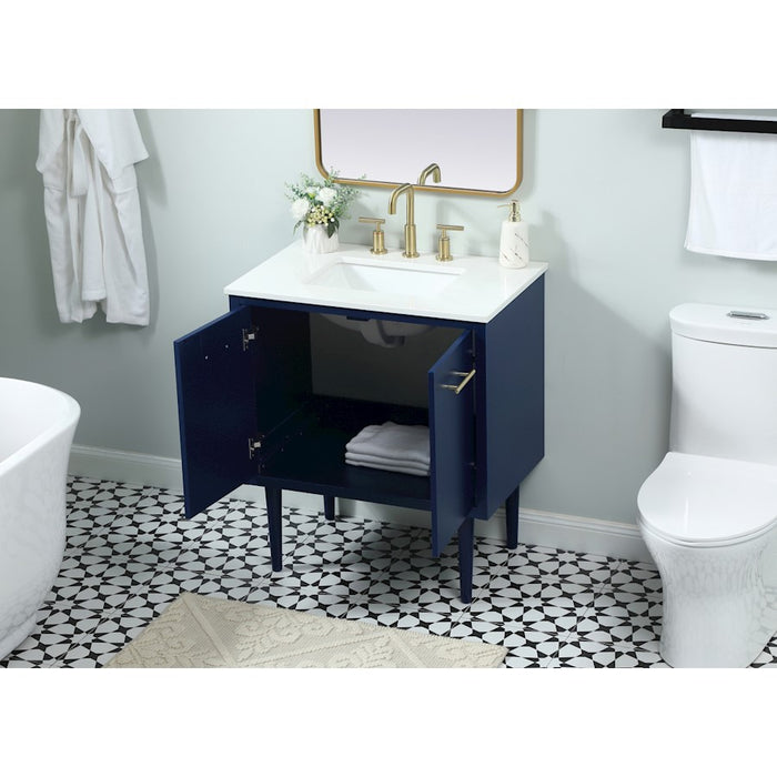 Elegant Kitchen/Bath Cyrus 30" Single Bathroom Vanity, Blue