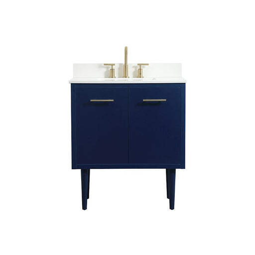 Elegant Cyrus 30" Single Bathroom Vanity, Blue/Backsplash - VF48030MBL-BS