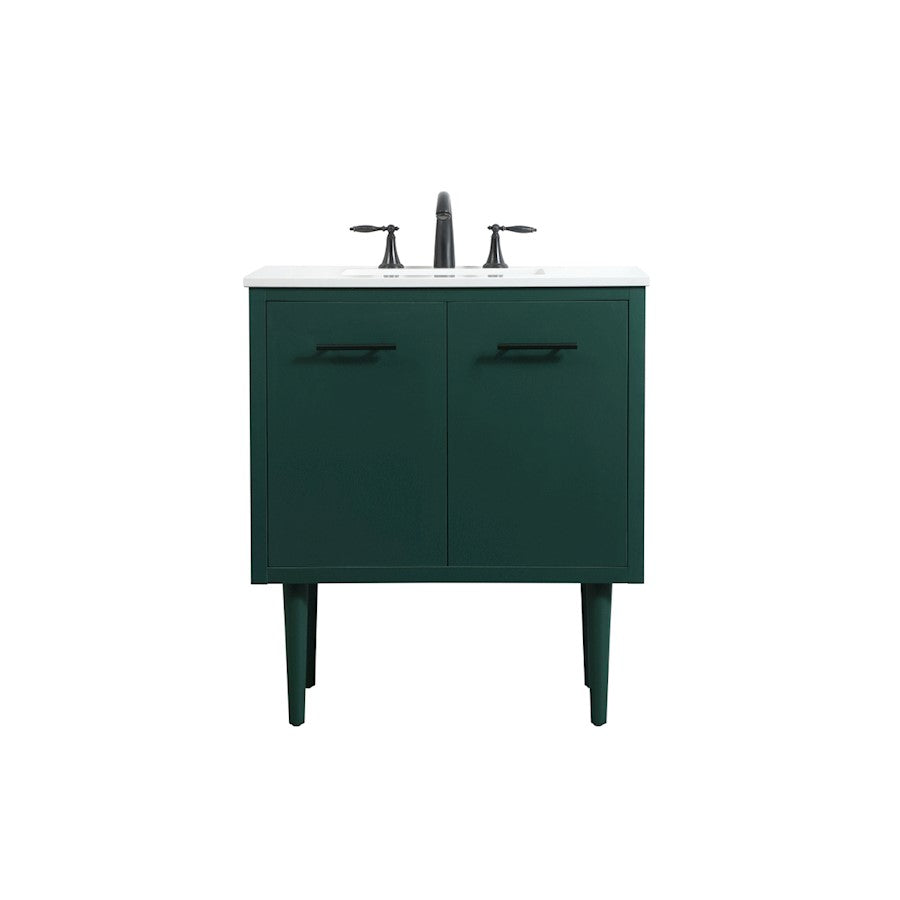 Elegant Kitchen/Bath Cyrus 30" Single Bathroom Vanity, Green - VF48030MGN