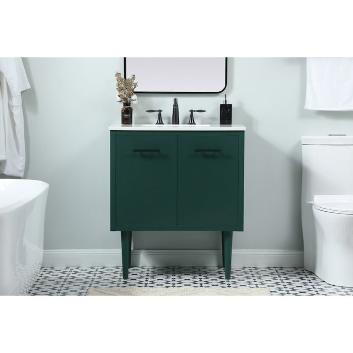 Elegant Kitchen/Bath Cyrus 30" Single Bathroom Vanity, Green
