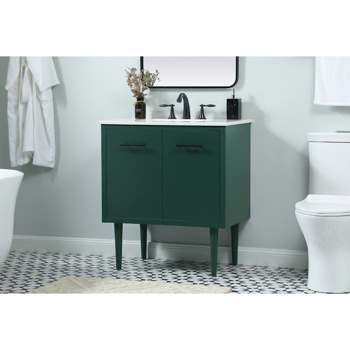 Elegant Kitchen/Bath Cyrus 30" Single Bathroom Vanity, Green