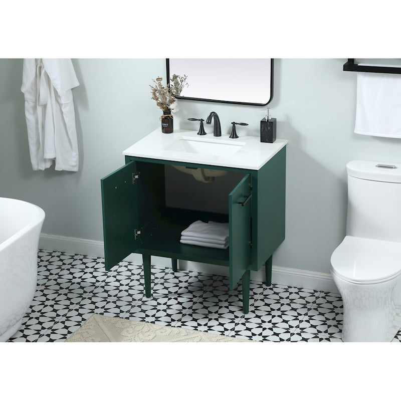 Elegant Kitchen/Bath Cyrus 30" Single Bathroom Vanity, Green