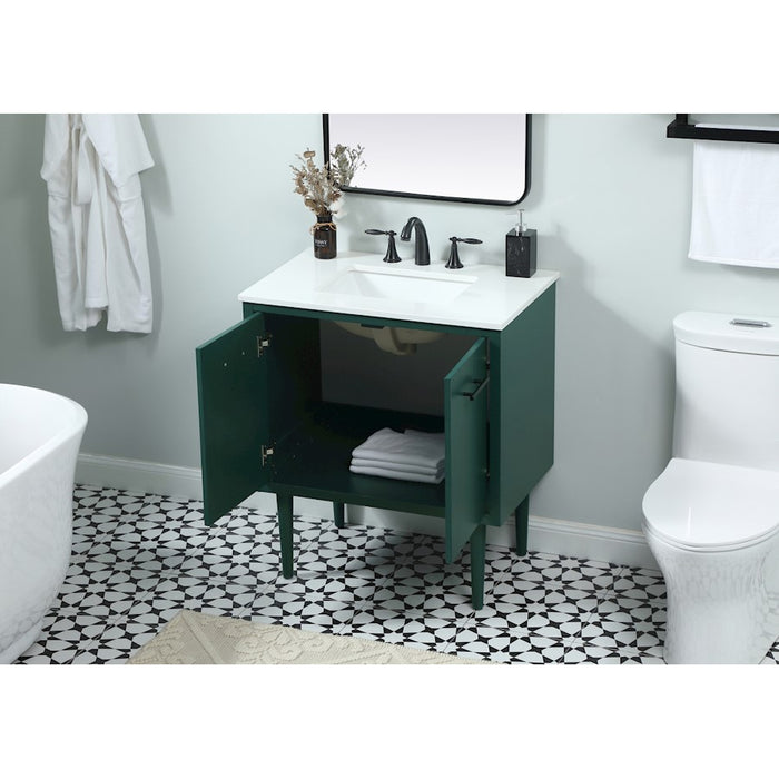 Elegant Kitchen/Bath Cyrus 30" Single Bathroom Vanity, Green