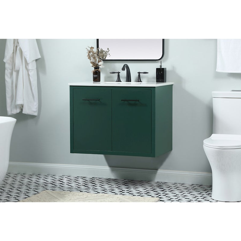 Elegant Kitchen/Bath Cyrus 30" Single Bathroom Vanity, Green
