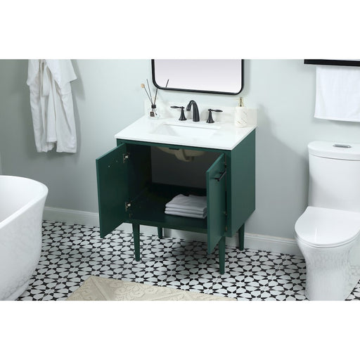 Elegant Cyrus 30" Single Bathroom Vanity, Green/Backsplash