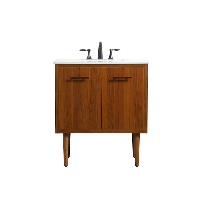 Elegant Kitchen/Bath Cyrus 30" Single Bathroom Vanity, Teak - VF48030MTK