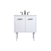 Elegant Kitchen/Bath Cyrus 30" Single Bathroom Vanity, White - VF48030MWH