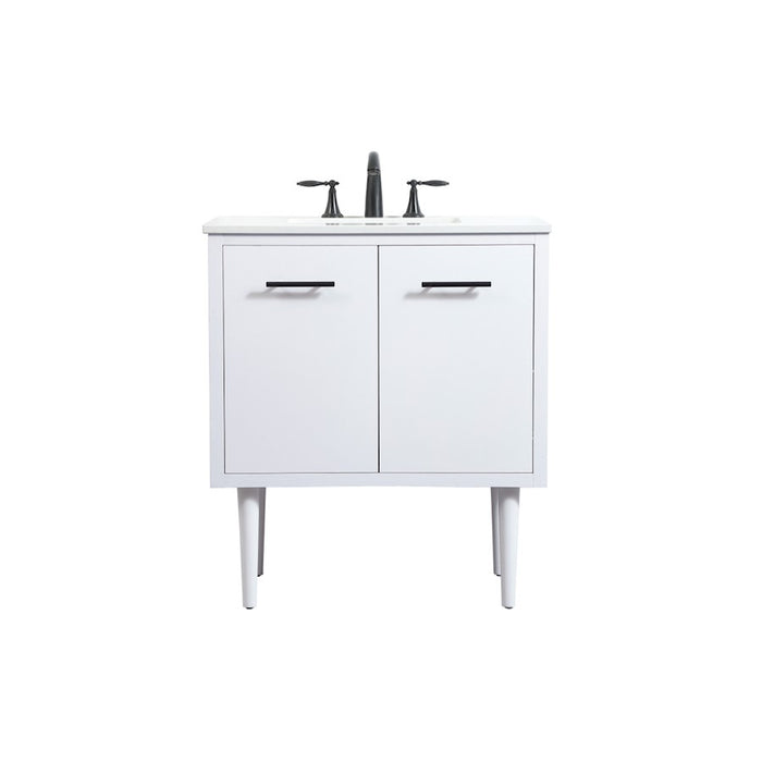Elegant Kitchen/Bath Cyrus 30" Single Bathroom Vanity, White - VF48030MWH