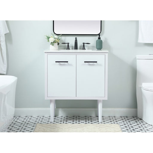 Elegant Kitchen/Bath Cyrus 30" Single Bathroom Vanity, White