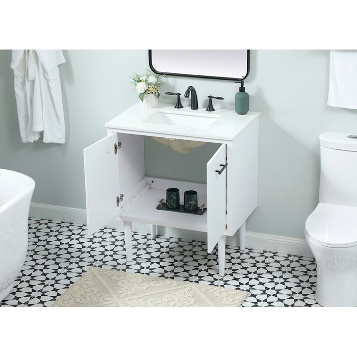 Elegant Kitchen/Bath Cyrus 30" Single Bathroom Vanity, White