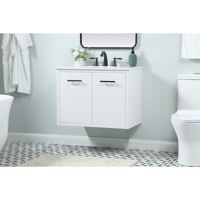 Elegant Kitchen/Bath Cyrus 30" Single Bathroom Vanity, White