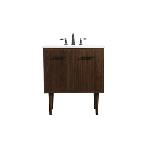 Elegant Kitchen/Bath Cyrus 30" Single Bathroom Vanity, Walnut - VF48030MWT