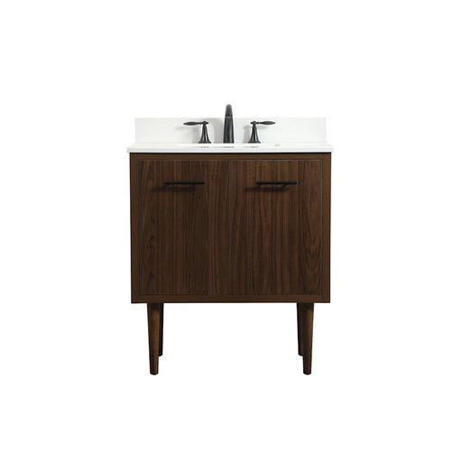 Elegant Cyrus 30" Single Bathroom Vanity, Walnut/Backsplash - VF48030MWT-BS