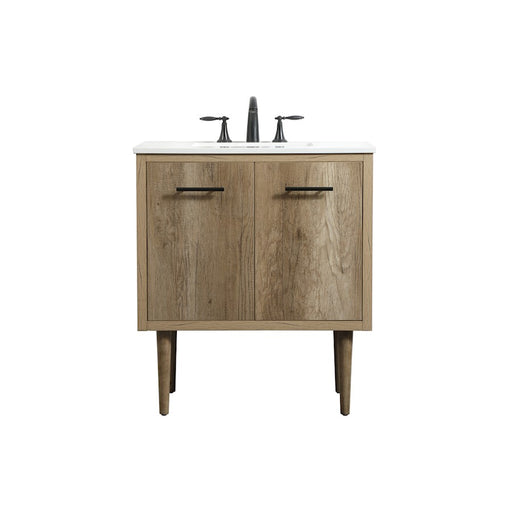 Elegant Kitchen/Bath Cyrus 30" Single Bathroom Vanity, Natural Oak - VF48030NT