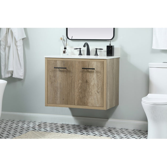 Elegant Kitchen/Bath Cyrus 30" Single Bathroom Vanity, Natural Oak